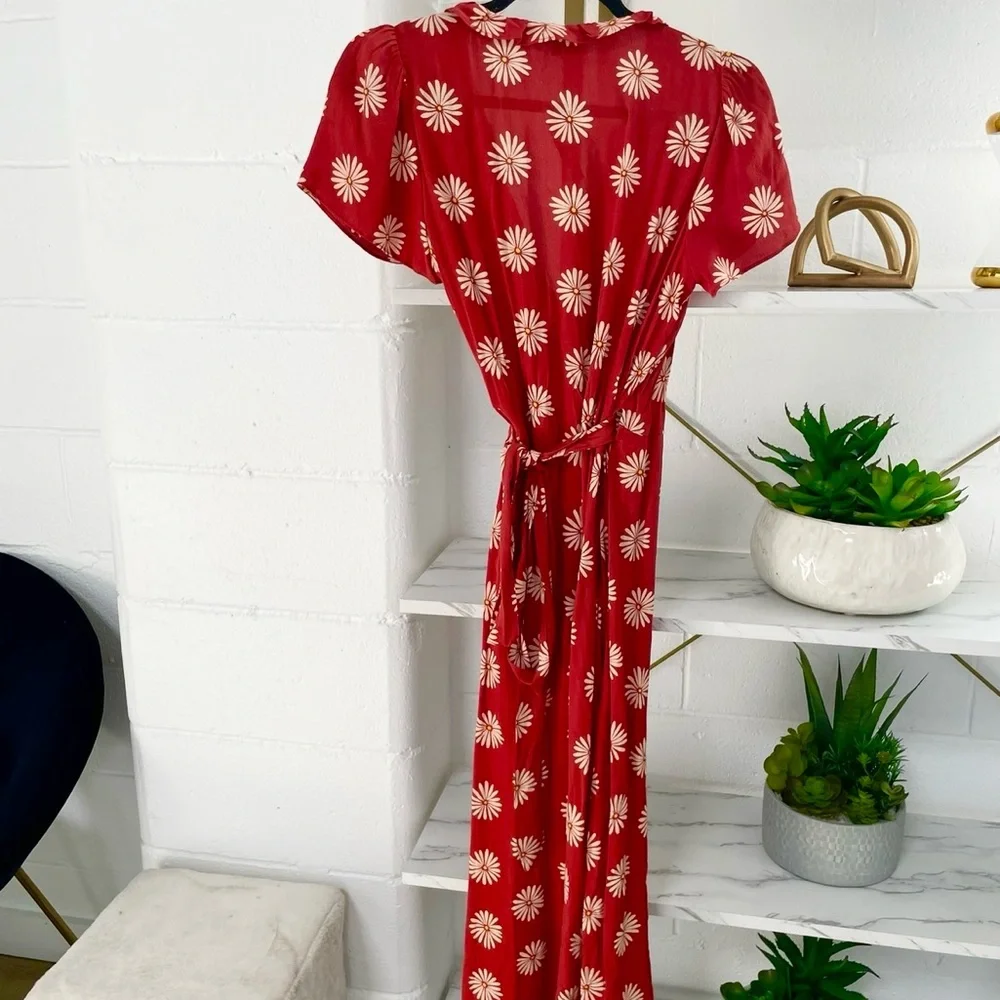 Madewell Ruffle-Edge Wrap Midi Dress in Daisy Dream - Picture 8 of 12